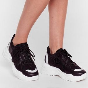 Mix It Up Faux Leather Chunky Sneakers